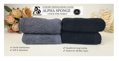 2 Pack Alpha Sponge Luxury Exfoliation Cloths